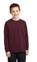 Port & Company® Youth 5.4-ounce, 100% cotton Long Sleeve Core Cotton T-shirt